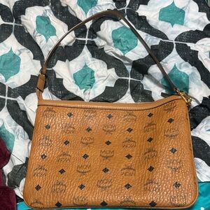 MCM Cognac Visetos Shoulder Bag